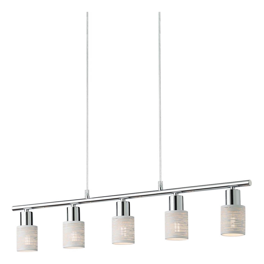 Redo 04-509 - Ripplamp kaablil VERTIGO 5xE14/28W/230V läikiv kroom/valge