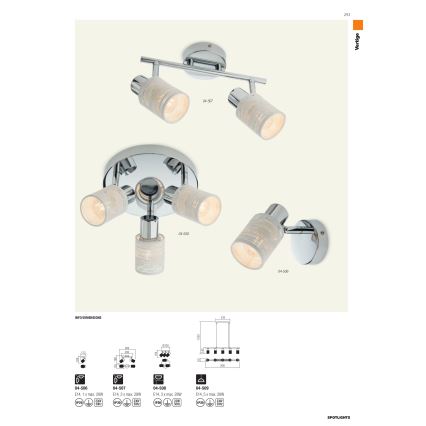 Redo 04-509 - Ripplamp kaablil VERTIGO 5xE14/28W/230V läikiv kroom/valge