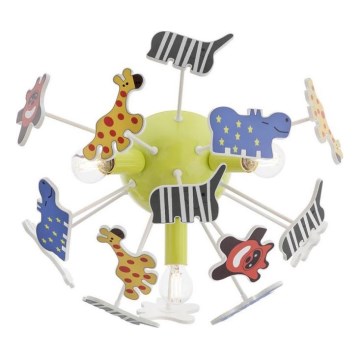 Redo 04-514 - Laste laelamp SAFARI 3xE14/28W/230V, läbimõõt 41 cm, mitmevärviline