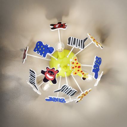 Redo 04-514 - Laste laelamp SAFARI 3xE14/28W/230V, läbimõõt 41 cm, mitmevärviline