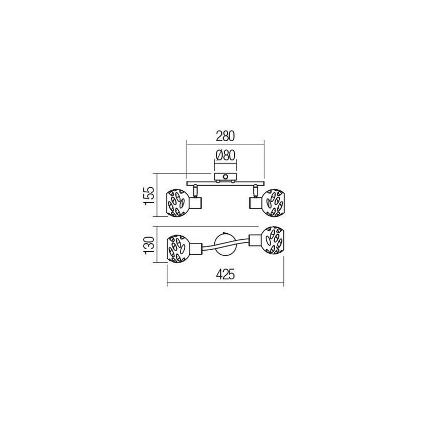 Redo 04-517 - Kohtvalgusti seinale TORN 2xE14/28W/230V