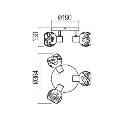 Redo 04-518 - Kohtvalgusti TORN 3xE14/28W/230V