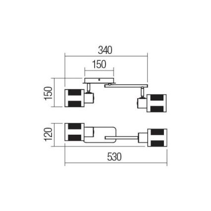 Redo 04-520 - Laevalgusti BASKET 2xE27/42W/230V pronks