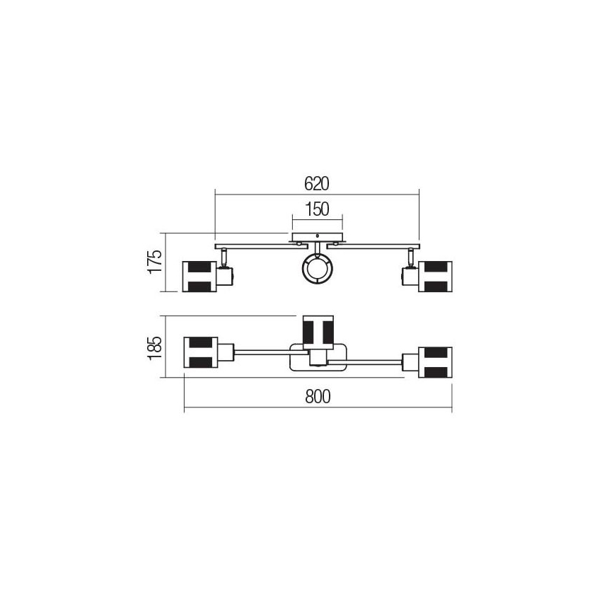 Redo 04-521 - Pinnale kinnitatav lühter BASKET 3xE27/42W/230V pronks
