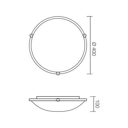 Redo 05-393 - Laelamp VIRGINIA 2xE27/42W/230V, läbimõõt 40 cm, hall