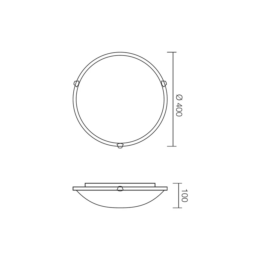 Redo 05-393 - Laelamp VIRGINIA 2xE27/42W/230V, läbimõõt 40 cm, hall