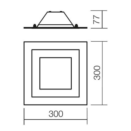 Redo 05-828 - Laelamp SPECTRE 1xE14/28W/230V 30x30 cm läikiv kroom/valge