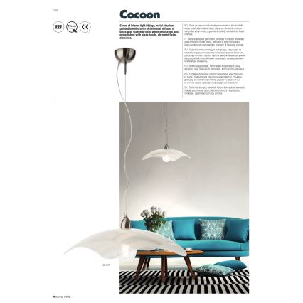 Redo 05-877 - COCOON rippvalgusti kaabliga 1xE27/42W/230V kreemivärvi