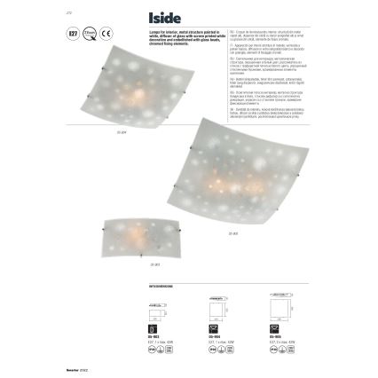 Redo 05-903 - laelamp ISIDE 1xE27/42W/230V läbipaistev
