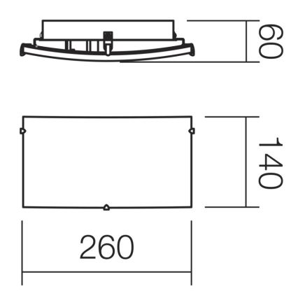 Redo 05-903 - laelamp ISIDE 1xE27/42W/230V läbipaistev