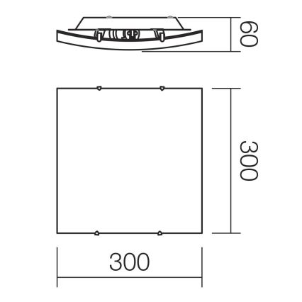 Redo 05-904 - laelamp ISIDE 1xE27/42W/230V 30x30 cm läbipaistev