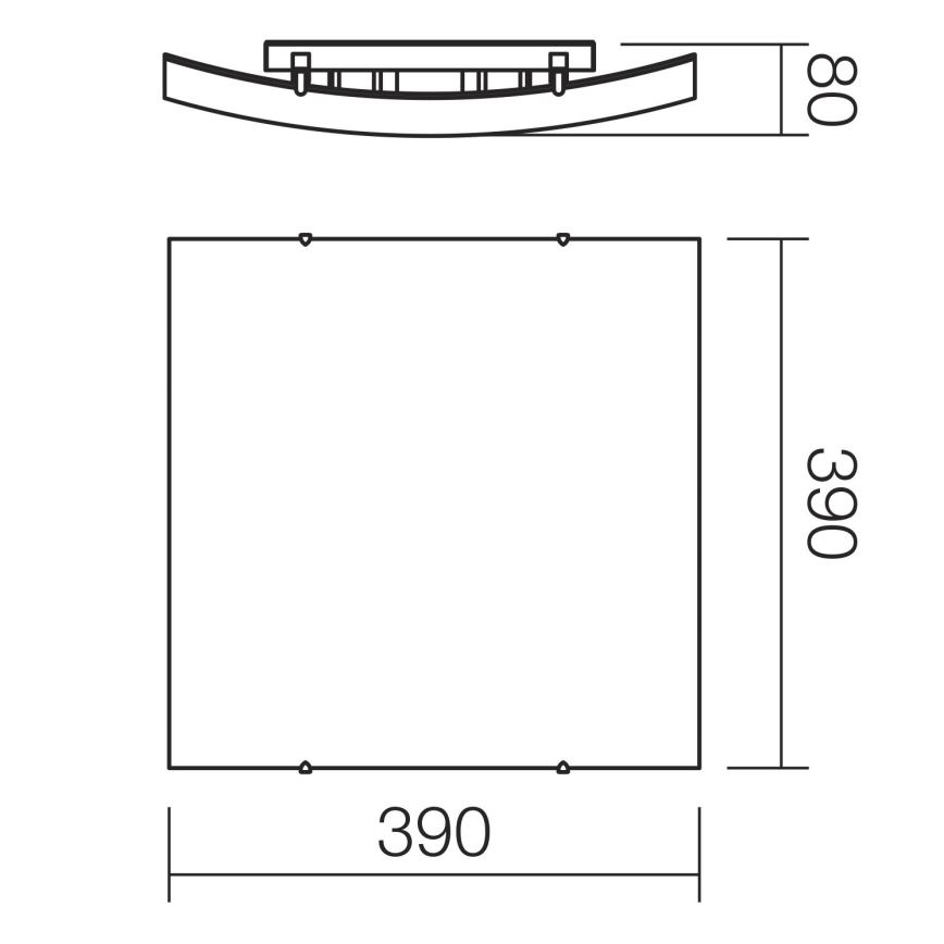 Redo 05-905 - laelamp ISIDE 2xE27/42W/230V 39x39 cm läbipaistev