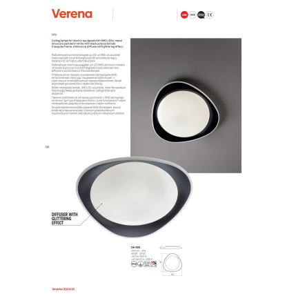 Redo 05-922 - LED Laevalgusti VERENA LED/24W/230V antratsiit