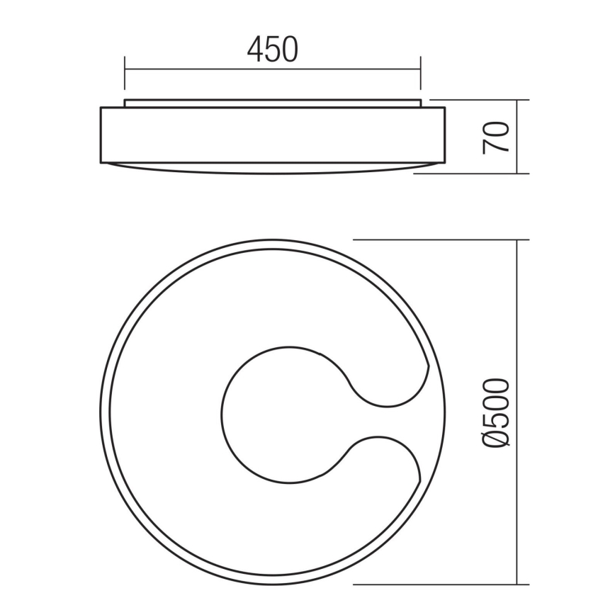 Redo 05-927 - LED RGBW hämardatav laevalgusti BIGSI LED/48W/230V 3000-6500K läbimõõt 50 cm must + kaugjuhtimispult