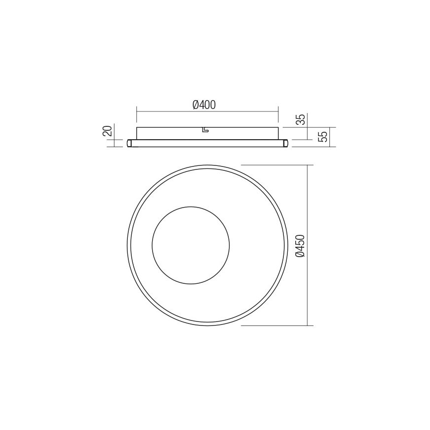 Redo 05-959 - LED Hämardatav laevalgusti SINTESI LED/45W/230V d. 45 cm 3000-6000K + kaugjuhtimispult