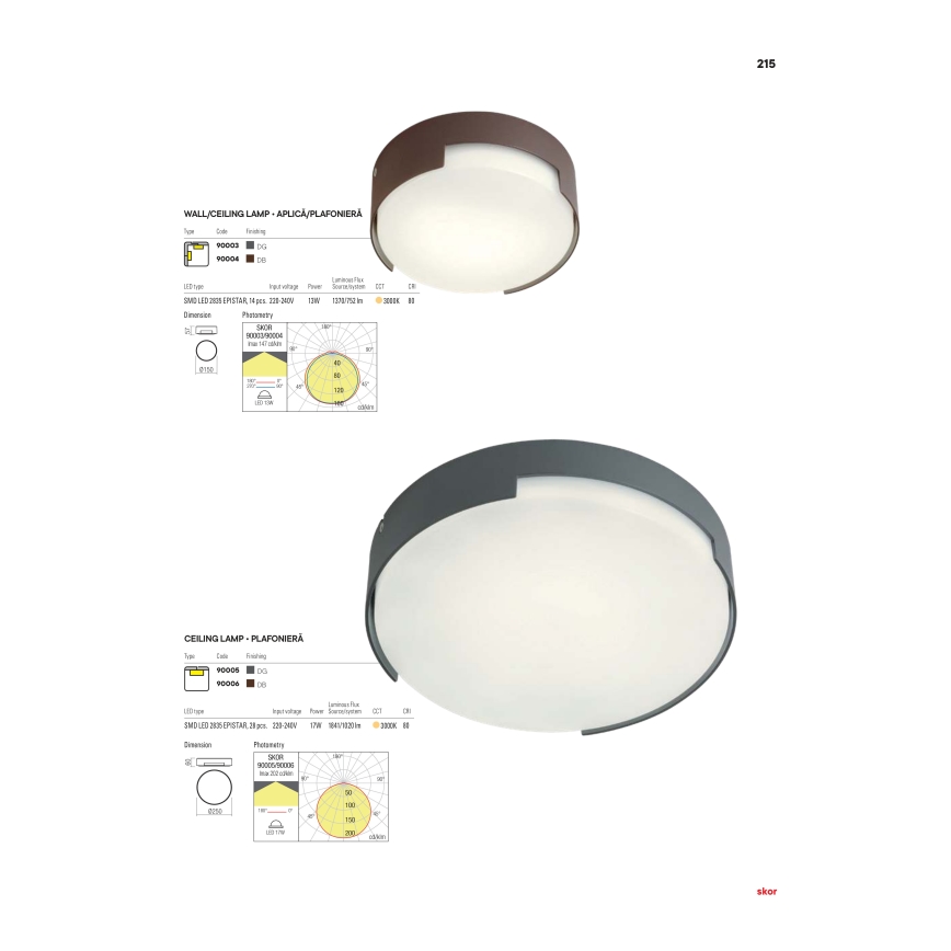 Redo 90004 - LEd Väli laevalgusti SKOR LED/12W/230V d. 15 cm IP54 pruun