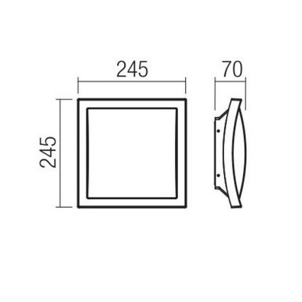 Redo 90008 - LEd Väli laevalgusti TALLIN LED/21W/230V 24,5x24,5 cm IP54 pruun