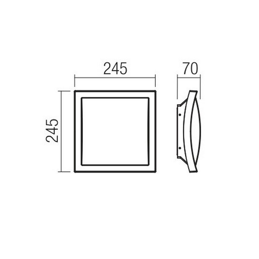 Redo 90008 - LEd Väli laevalgusti TALLIN LED/21W/230V 24,5x24,5 cm IP54 pruun