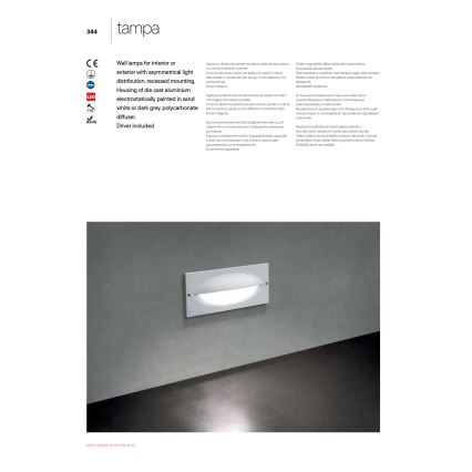 Redo 90009 - TAMPA LED väline suunavalgusti/11W/230V IP54 valge