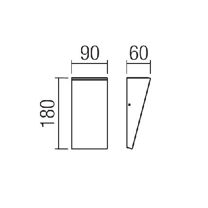 Redo 90019 - LED Väli seinavalgusti TOKYO LED/12W/230V 3000K IP54 hall