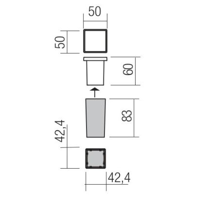 Redo 90040 - LED Süvistatav välivalgusti INCAS LED/2,3W/230V IP65