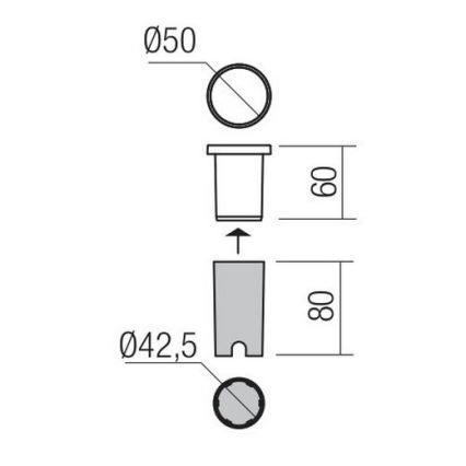 Redo 90042 - LED Süvistatav välivalgusti INCAS LED/2,3W/230V IP65