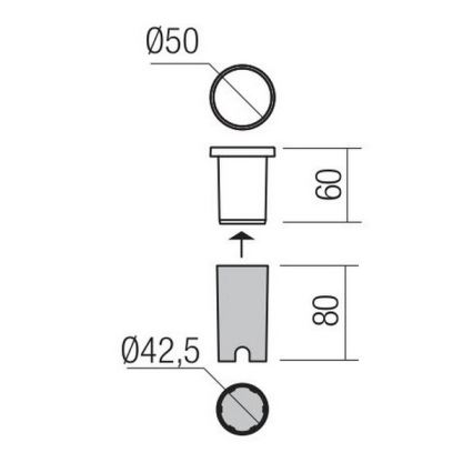 Redo 90044 - LED Süvistatav välivalgusti INCAS LED/2,3W/230V IP65