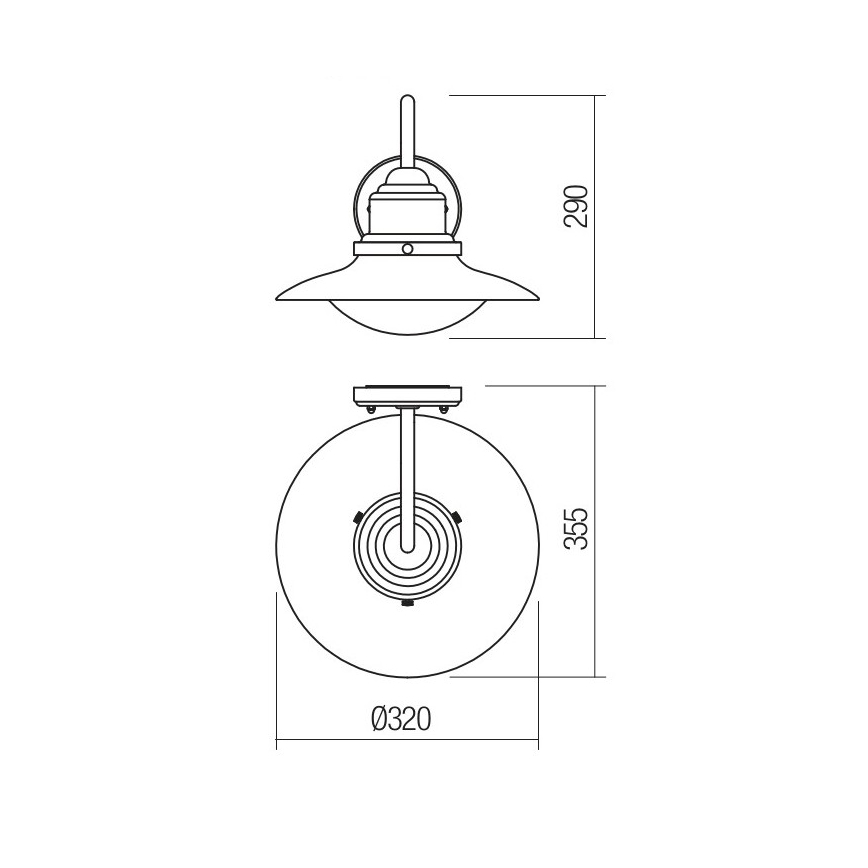 Redo 90093 - Seinale paigaldatav välisvalgusti ELIO 1xE27/42W/230V IP44