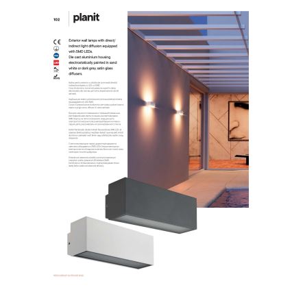 Redo 90096 - LED-välisseinavalgusti PLANIT LED/10W/230V 3000K IP54 antratsiit