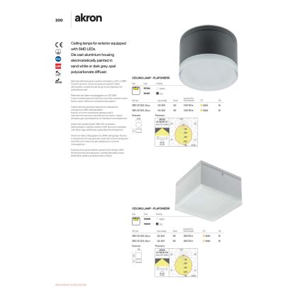 Redo 90107 - AKRON LED välislaelamp, 9 W, 230 V, läbimõõt 10,8 cm, IP54