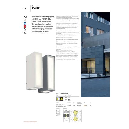 Redo 90114 - LED Väli seinavalgusti IVAR LED/7,6W/230V IP54 antratsiit