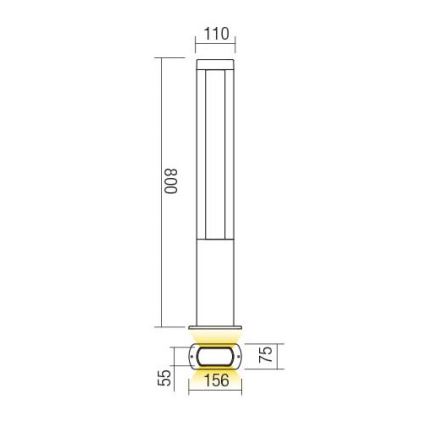 Redo 90125 - LED välisvalgusti DOLMEN LED/12,44W/230V IP54 antratsiit