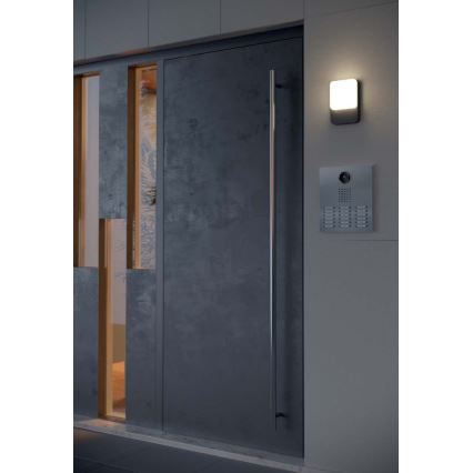 Redo 90133 - Välisseinale kinnitatav COLIN LED/9W/230V 3000K IP54 valgusti liikumis- ja hämarussensoriga, antratsiit