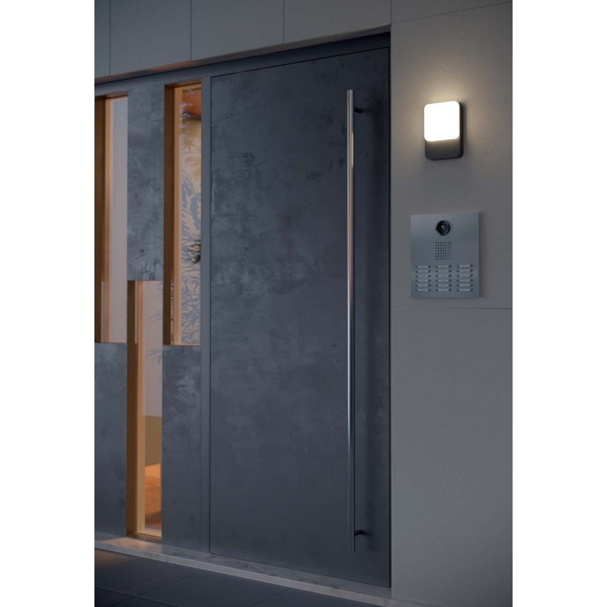 Redo 90133 - Välisseinale kinnitatav COLIN LED/9W/230V 3000K IP54 valgusti liikumis- ja hämarussensoriga, antratsiit