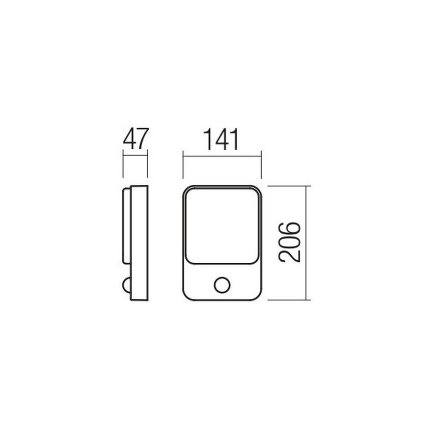 Redo 90133 - Välisseinale kinnitatav COLIN LED/9W/230V 3000K IP54 valgusti liikumis- ja hämarussensoriga, antratsiit