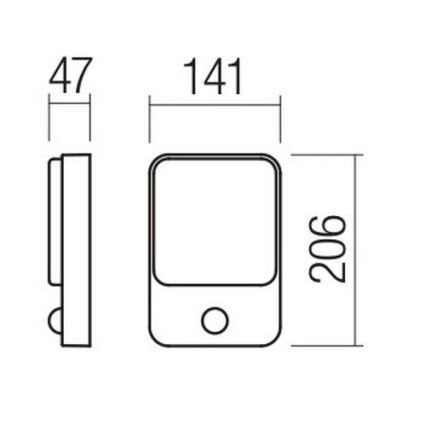 Redo 90133 - LED Väli seinavalgusti anduriga COLIN 1xLED/9W/230V IP54