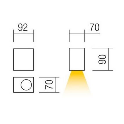 Redo 90151 - Seinavalgusti õue PUNTA 1xGU10/7W/230V IP44