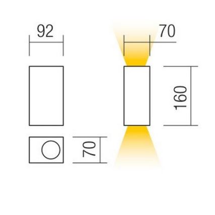 Redo 90152 - Seinavalgusti õue PUNTA 2xGU10/7W/230V IP44