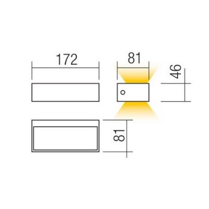 Redo 90153 - LED Seinavalgusti õue LAMPRIS 1xLED/9W/230V IP65