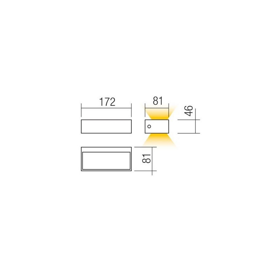 Redo 90153 - LED Seinavalgusti õue LAMPRIS 1xLED/9W/230V IP65