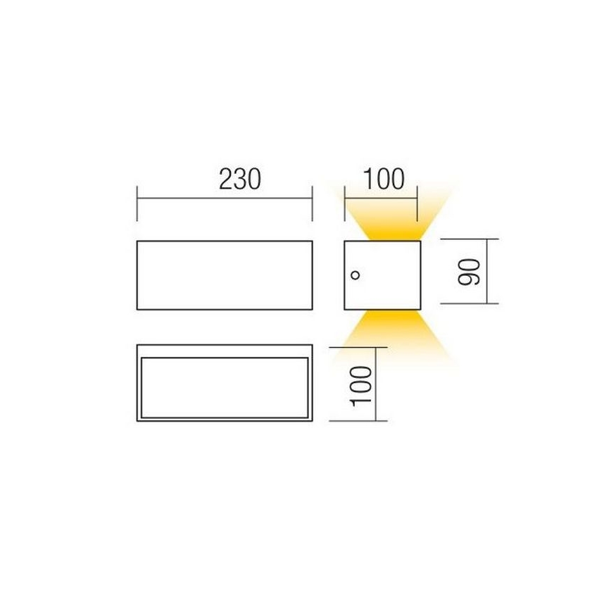Redo 90154 - LED-välisseinale mõeldud seinavalgusti LAMPRIS LED/12W/230V IP65