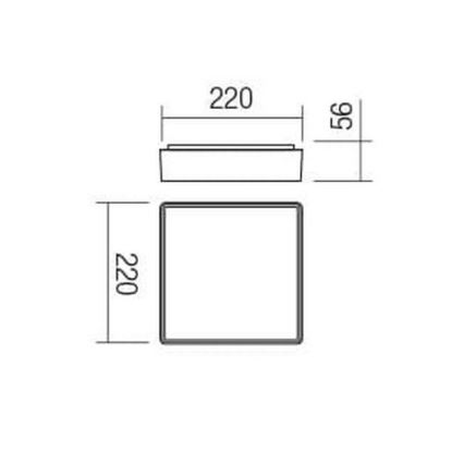 Redo 90157 - LEd Väli laevalgusti MARINA LED/12W/230V 22x22 cm IP65 antratsiit
