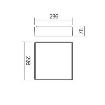 Redo 90158 - LEd Väli laevalgusti MARINA LED/16W/230V 29,6x29,6 cm IP65 antratsiit