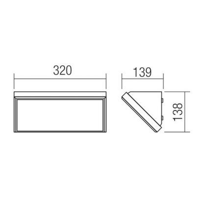 Redo 90160 - LED Seinavalgusti õue MAKO 1xLED/21W/230V IP65