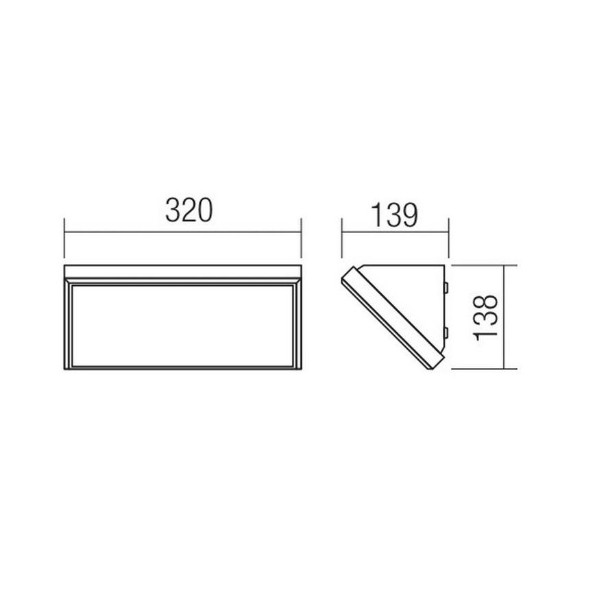 Redo 90160 - LED Seinavalgusti õue MAKO 1xLED/21W/230V IP65