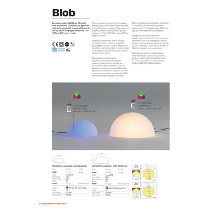 Redo 90167 - Välisvalgusti BLOB 1xE27/23W/230V Ø 38 cm IP65 valge