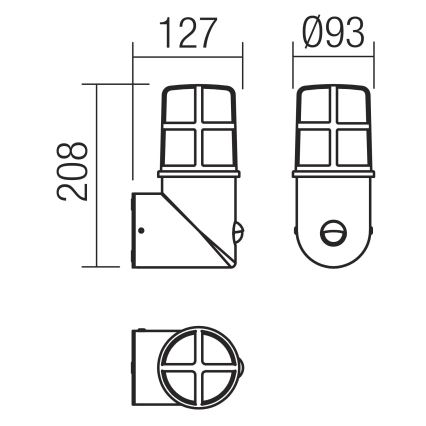 Redo 90199 - Välivalgusti koos anduriga TRITON 1xE27/28W/230V IP54 messing