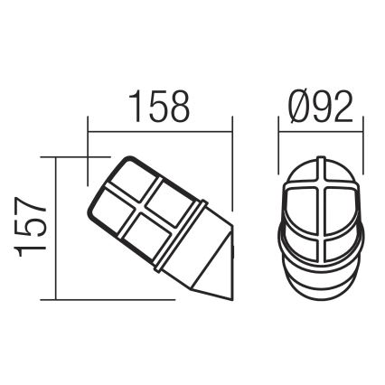 Redo 90202 - Väli seinavalgusti TRITON 1xE27/28W/230V IP54 messing