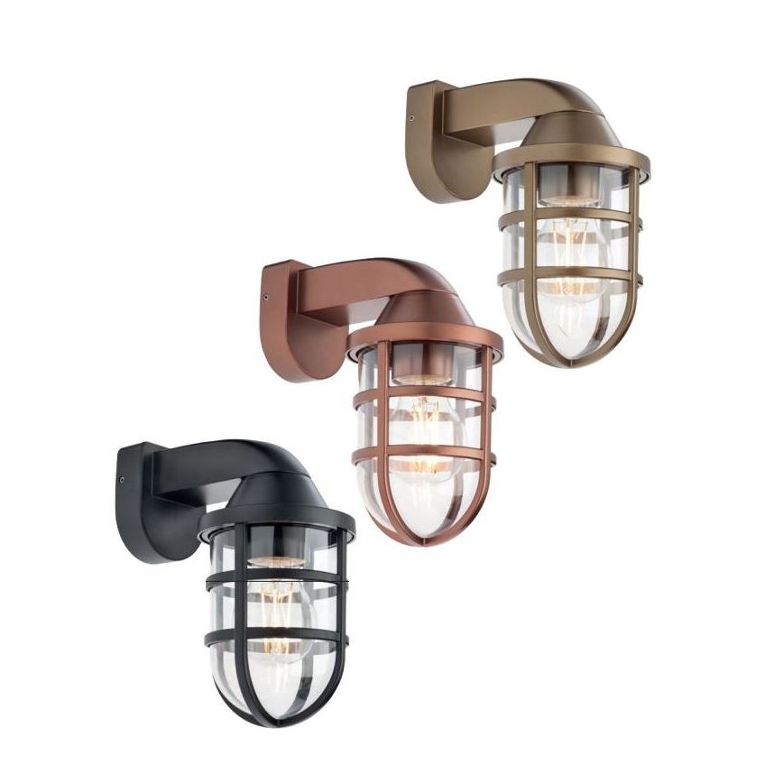 Redo 90207 - Väli seinavalgusti CAGE 1xE27/28W/230V IP44 must