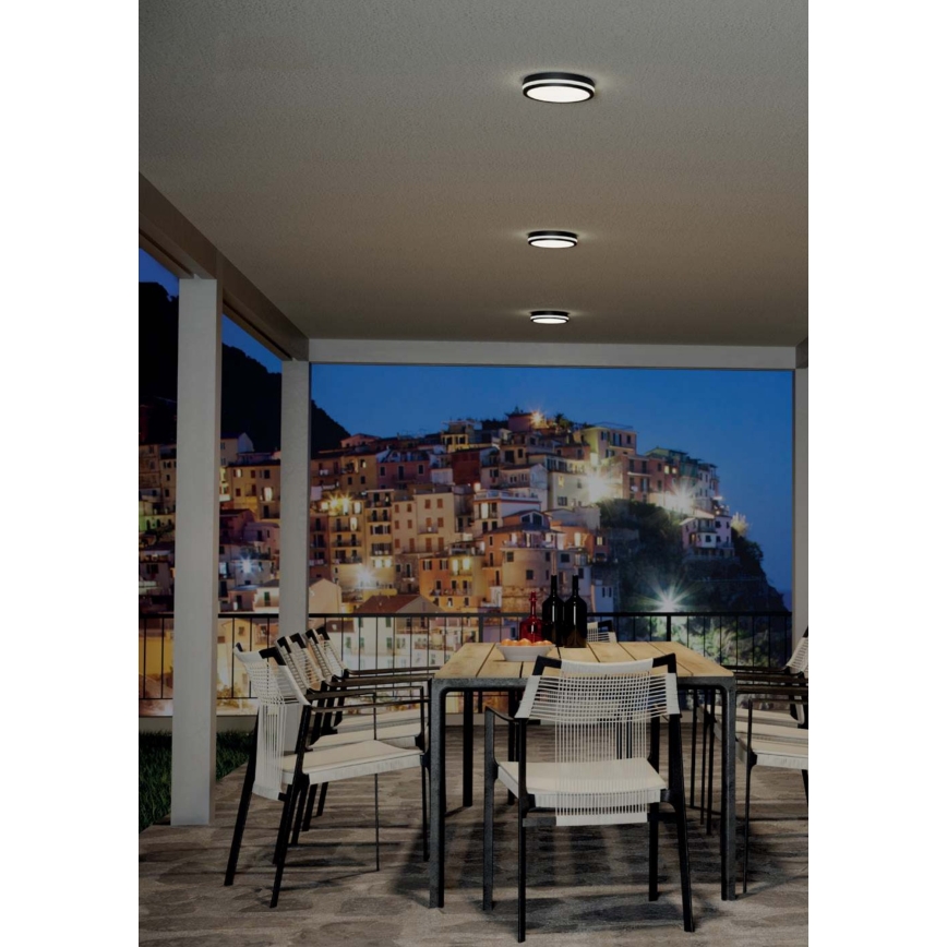 Redo 90286 - LEd Väli laevalgusti ISOLA LED/24W/230V d. 26 cm 3000/4000/6500K IP54 antratsiit